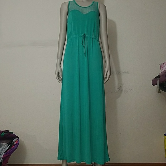 NWT Green Maxi Dress - Picture 1 of 6